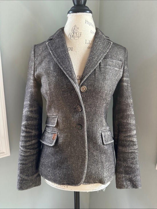 Banana Republic Jackets & Blazers - Banana Republic Travel & Safari 1980 vintage brown wool houndstooth blazer XS/S